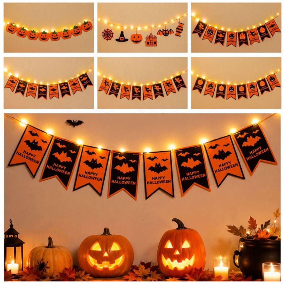 DIY Halloween Hanging Banner Creative Halloween Decorations Halloween Light-Up Banner Home Decor