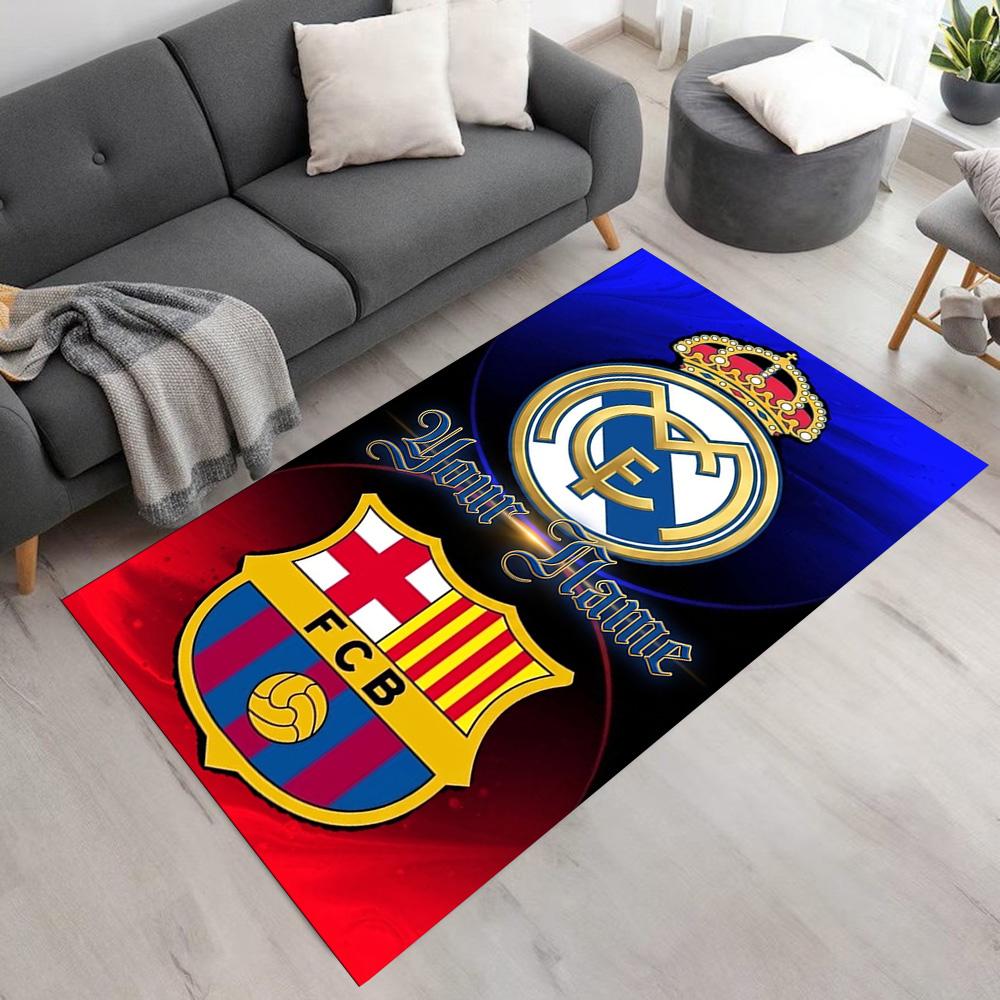 Real Madrid Club Customizable Name Carpet Suitable for Game Room Entryway Dormitory Study room Anti-slip Rug Decorate Offices Gift for Festivals