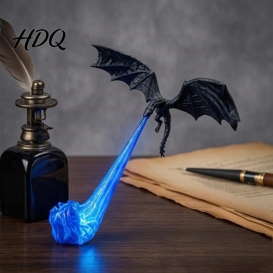 Комната в фэнтезийном стиле Декор Дракон Книжная полка Уголок Свет 3D-печатная полка Огнедышащий Дракон с Пламенем