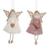 1 шт. подвесное украшение на рождественскую елку с деревянными полыми крыльями рождественская кукла-ангел