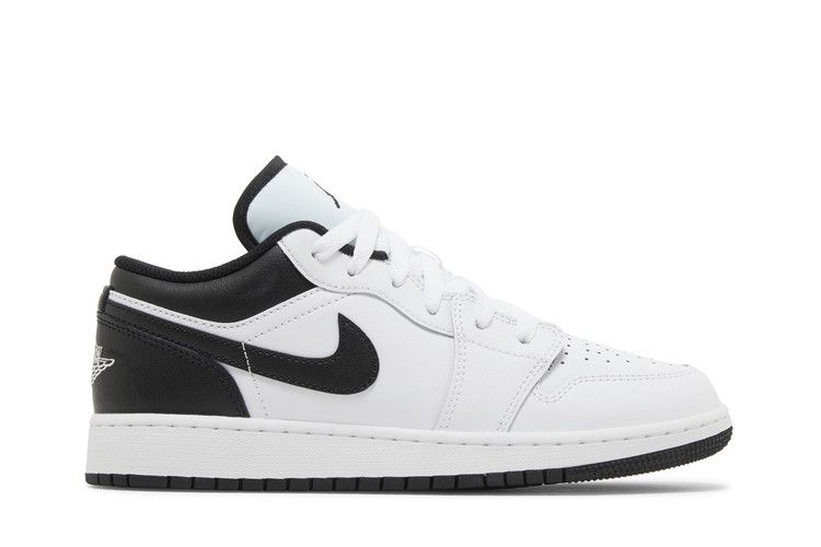 Jordan 1 Низкий Белый Черный (GS) кроссовки