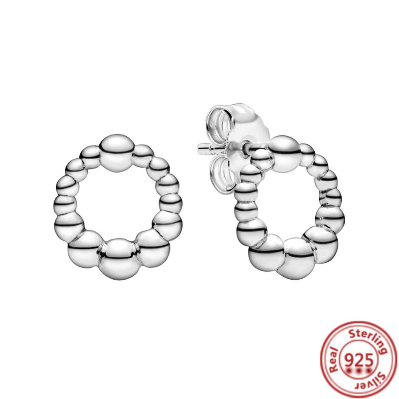 925 стерлингового серебра Шарм Двойной обруч Вечные Серьги Сердце Женская мода Подвеска Сверкающий Паве Серьги-гвоздики Подарки