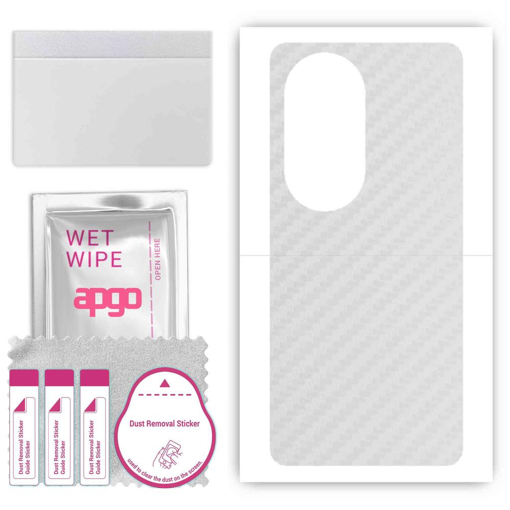 apgo Protective Skin Sticker for the Back Compatible with Huawei P50 Pro, Wrap Film, Foil, Vinyl - Pattern Transparent Carbon