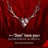 925 Silver Antler Pendant Necklace for Women - Trendy Deer Clavicle Chain, Simple and Elegant Christmas Gift