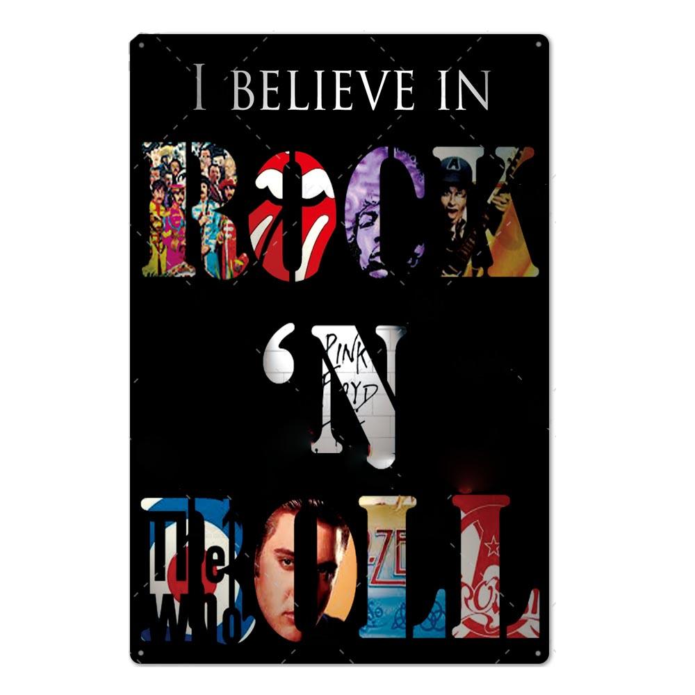 Оловянная вывеска в стиле рок-н-ролл, винтажная металлическая табличка, металлический винтажный металлический плакат, ретро-рок, Настенный декор для бара, паба, клуба, мужская пещера 20x30