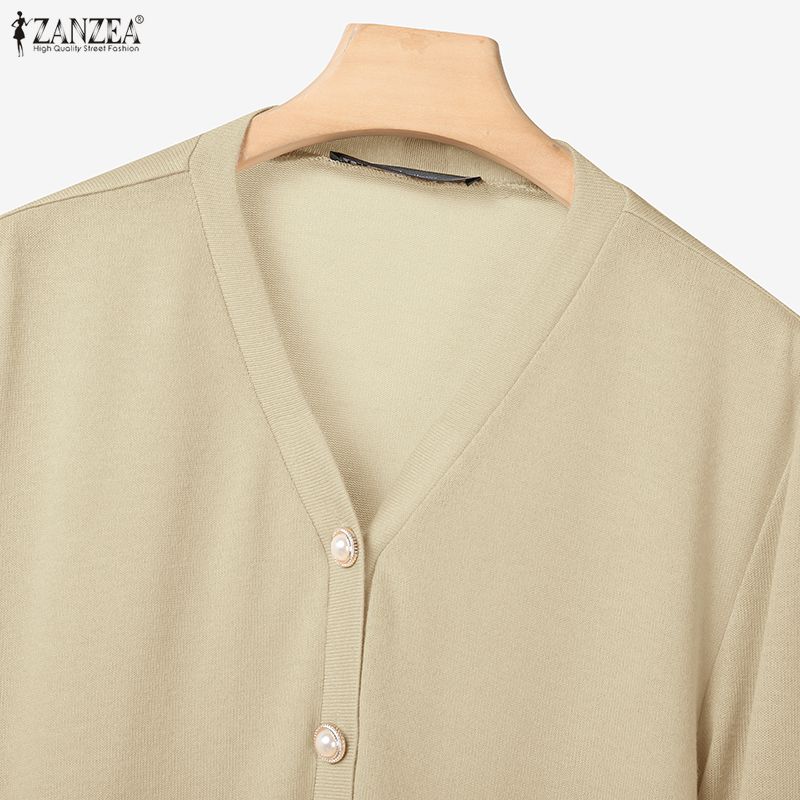 ZANZEA Женская блузка с длинным рукавом и брюки, повседневные осенние костюмы-двойки