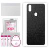 apgo Protective Skin Sticker for the Back Compatible with Oukitel C15 Pro Plus, Wrap Film, Foil, Vinyl - Pattern Black Honeycomb