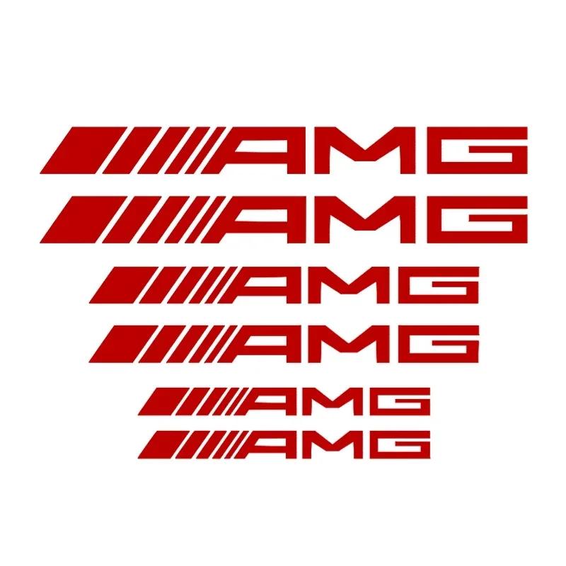 DQY2 New 2025 Hot 6Pcs for Mercedes Benz AMG W203 W204 W205 W211 W212 W213 W218 W463 W210 W176 W218 C63 E63 Car Brake Caliper Sticker