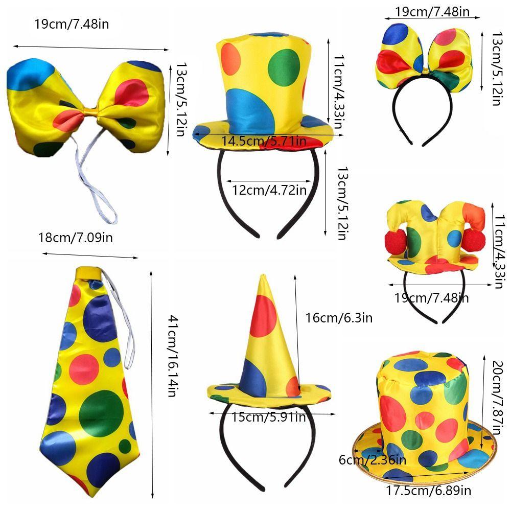 Cloth Headbands for Women Polka Dots Clown Hat Cosplay Props Clown Accessories Christmas