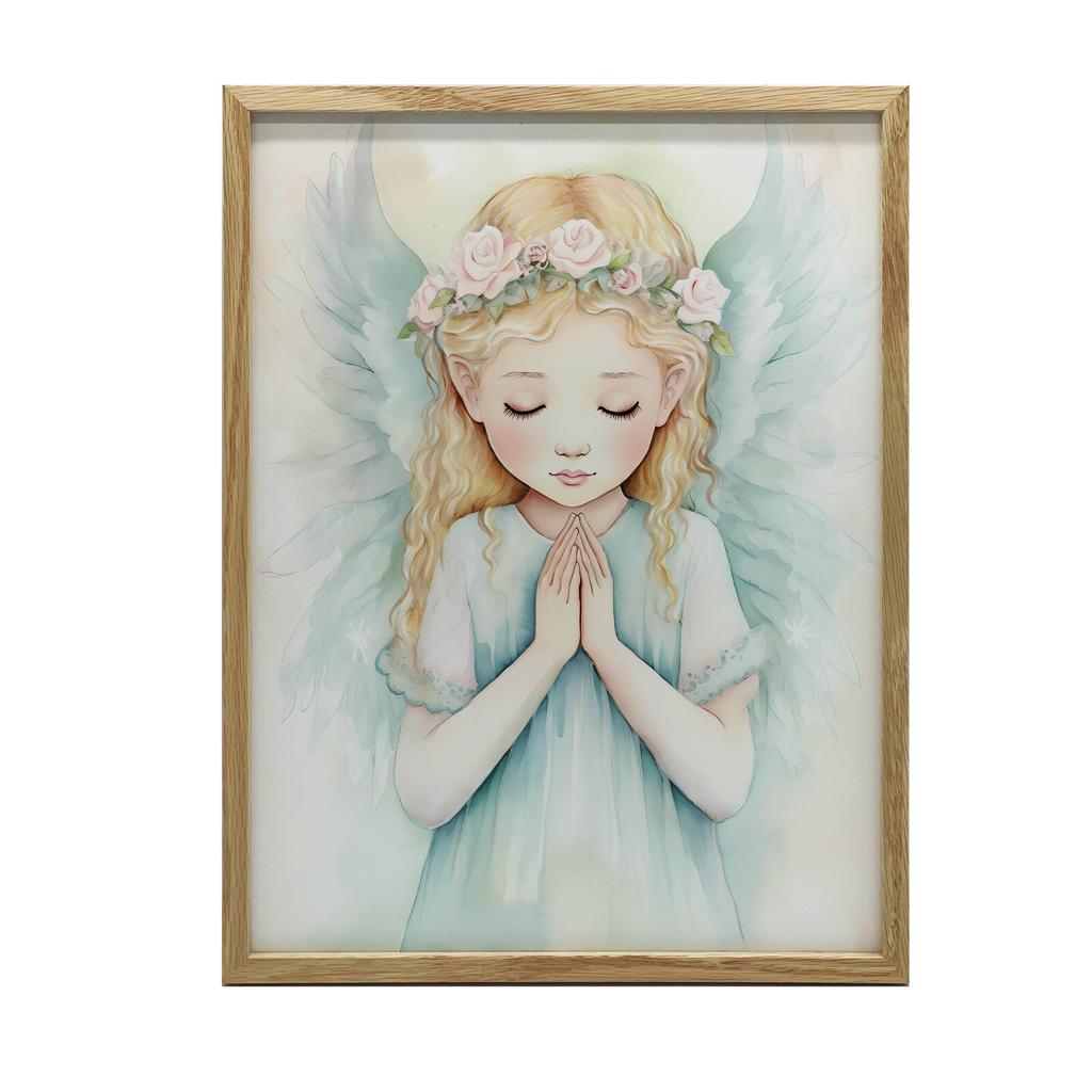 Pastel Angel of Prayer Pastel Angel of Prayer, 40X50 Cm, Gold Aluminum Frame, 230 Gsm Matte Paper