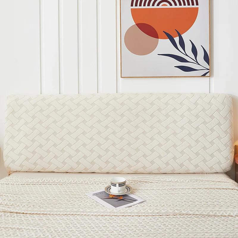 Утолщенный чехол для изголовья кровати, жаккардовые чехлы для изголовья, однотонные эластичные чехлы из спандекса для изголовья кровати, пыленепроницаемые чехлы для спинки кровати