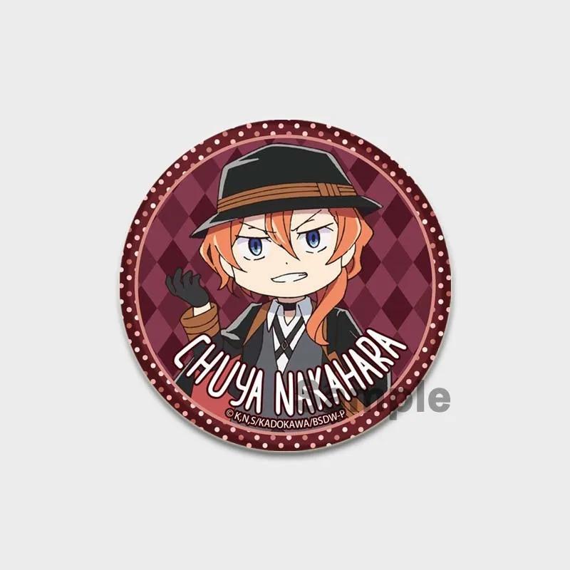 32/44/58MM Аниме значки на лацкан, милые мультяшные броши, значок для сумки шляпы, ювелирные подарки, Накадзима Дазай Осаму Накахара Чуя