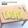 3Pcs 1:12 Dollhouse Miniature Exercise Book Mini Chinese Math English Practise Books Paper Notebook Model Life Scenes Decor Gift