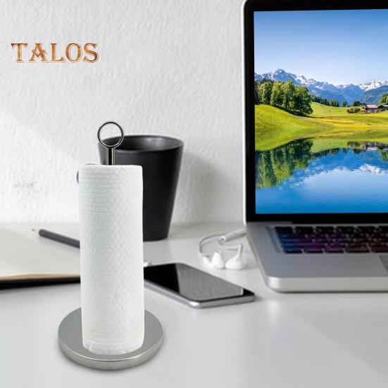 Держатель для бумажных полотенец из нержавеющей стали с утяжеленным противоскользящим основанием, полированной поверхностью, устойчивый к коррозии, подставка для держателя бумажных полотенец