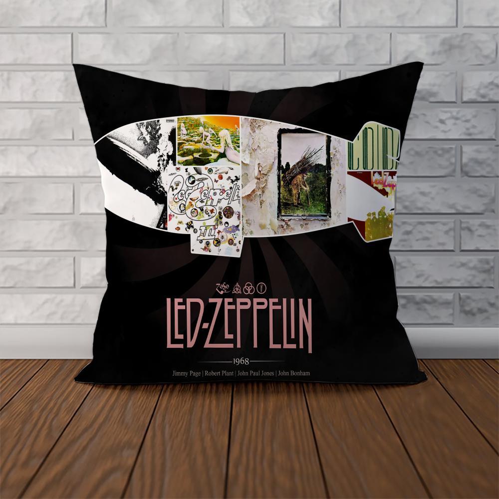 Band LLed ZZeppelin Pillow Case For Car Sofa Decorative Home Doublesided Print Plush Square Throw Pillow Cushion Cover