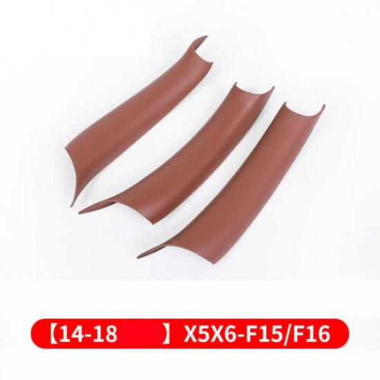 3x ABS Carbon Fiber Black Car Interior Door Handle Fix Cover For BMW X5 X6 F16