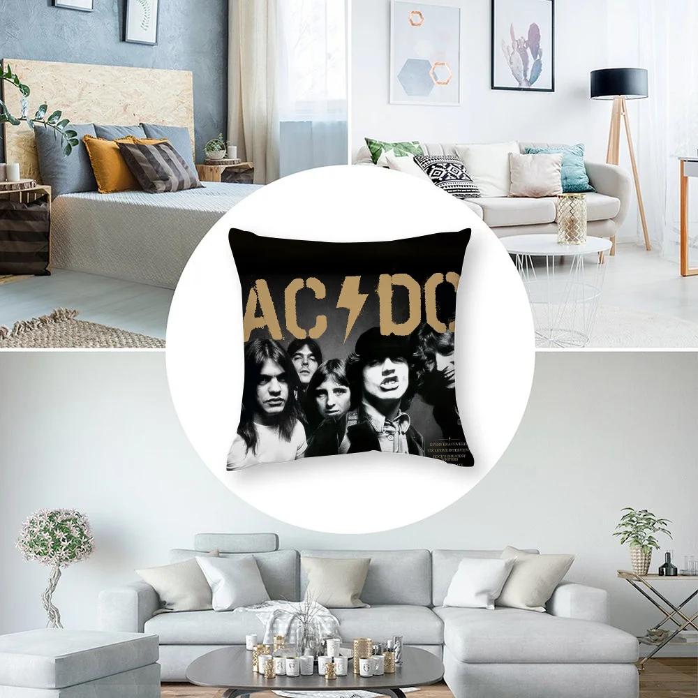 A-AC D-DC Наволочка Back In Black Плюшевая ткань Мягкий Двусторонняя печать Чехол для диванной подушки Наволочки для декоративных подушек
