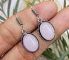 Rose Quartz Gemstone 925 Sterling Silver Plated Hook Earring VG-65