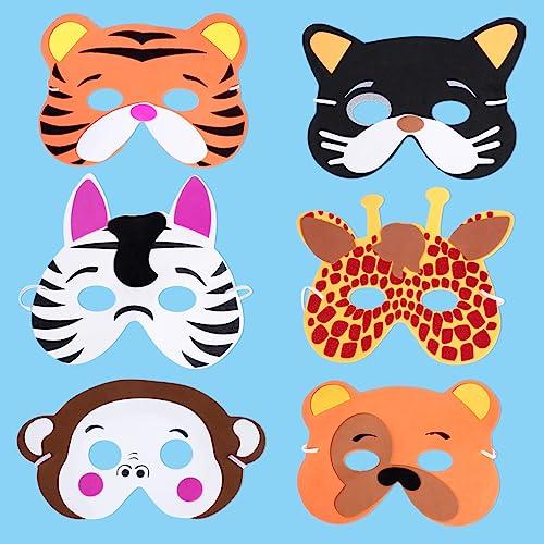 Toyvian Милые Расписные Маски Животных, Лисьи Маски, Кошачьи Маски, Полумаски, Нераскрашенные Маски для Лица DIY для Маскировки, Шаров, Костюмированных Вечеринок, Дней Рождения, Pa