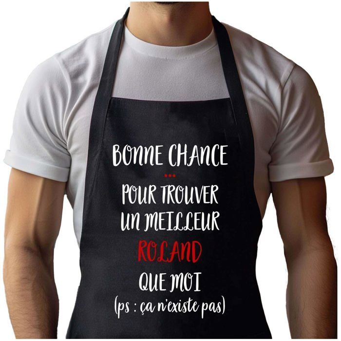 Tablier de cuisine - Roland - Noir - Coton - Impression bretonne