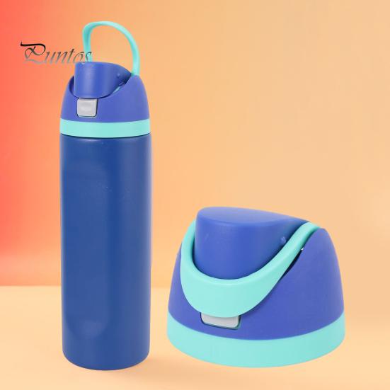 Water Bottle Lid with Straw BPA-Free Food Grade Plastic Cup Lid with Handle Splash Resistant Lid Replacement Straw Caps for Coffee Mug Cooler Cup