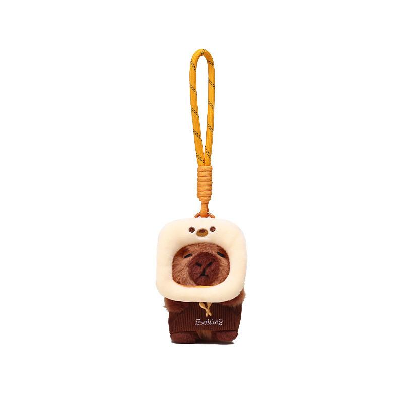 Bread Hat Toast Capybara Plush Keychain With Cartoon Pendant Bag Gift Decoration