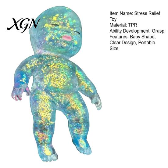 Babies Sensory Toy Glitter Stress Relief Slow Rising Anxiety Relieving Mini Baby Reduction Squeeze Soft Stretchy Relaxation Ball Fidget