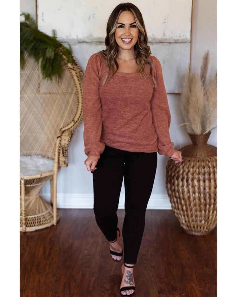 Azura Exchange Трикотажный топ размера плюс с квадратным вырезом Gold Flame