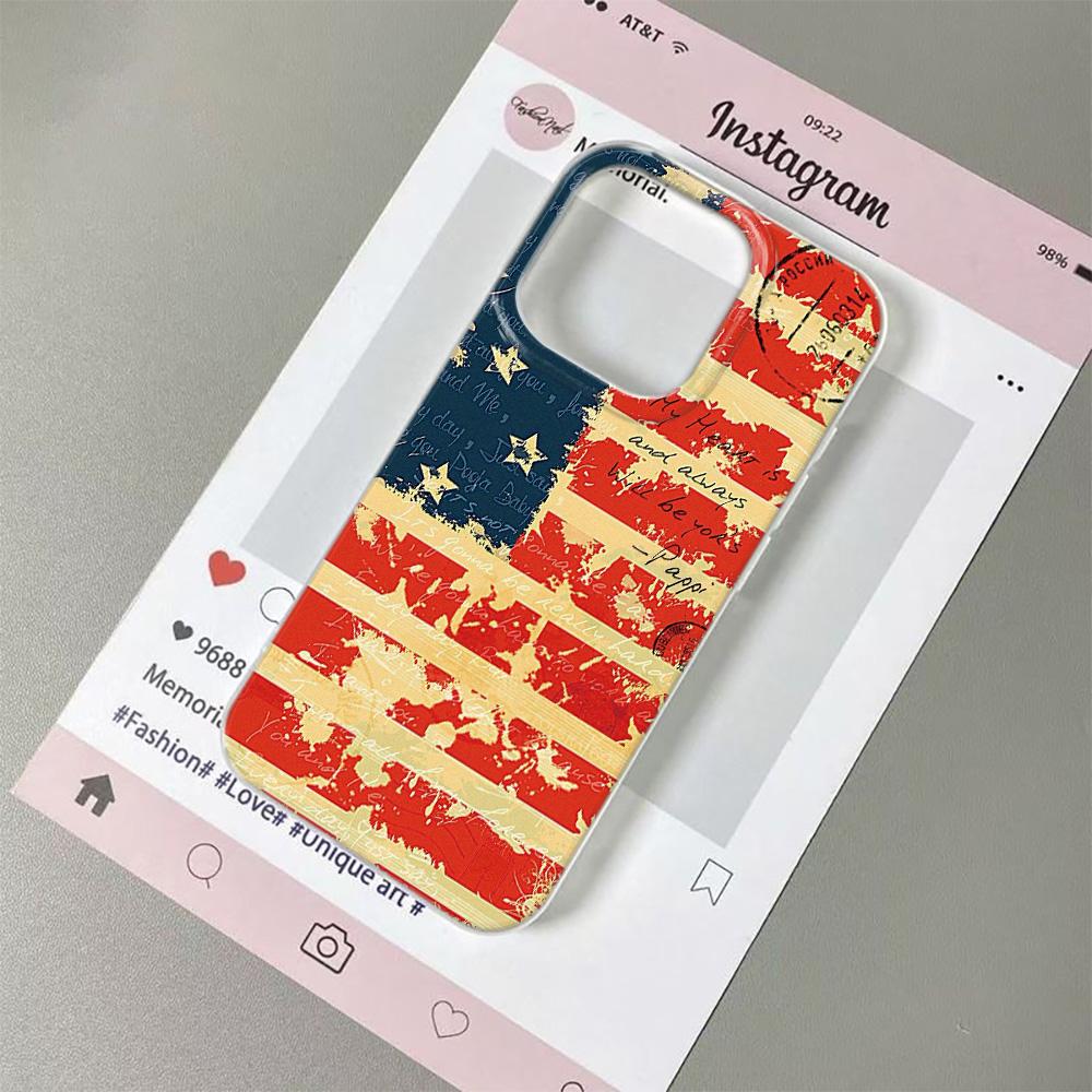 Чехол для телефона с флагом США для iPhone 11 12 13 Pro Чехол 14 15 Plus 16 17 Pro Max 17Air Чехол Силиконовый Мягкий Прозрачный Ударопрочный Чехол