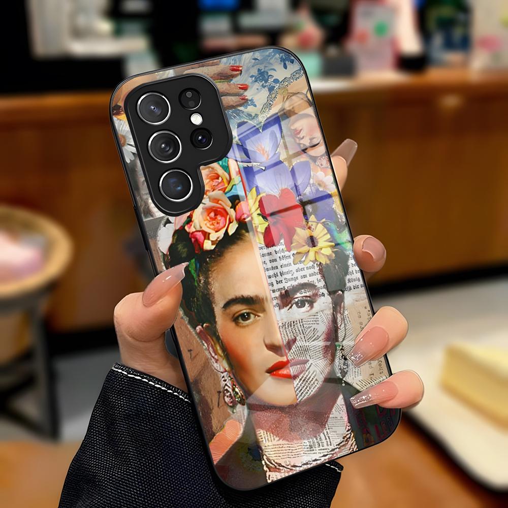 Чехол для телефона F-Frida Kahlo для Samsung S26 S25 Plus S20 S20 Plus S22 Ultra S23 FE S21 Plus S21 Ultra Стеклянная крышка