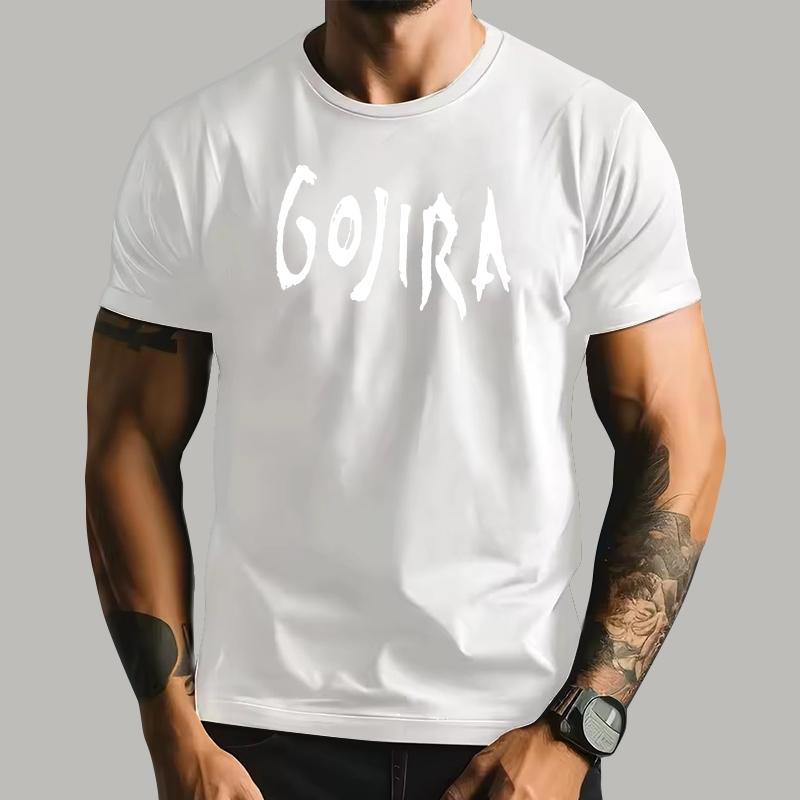 Мужская футболка Gojira Футболка Мужская Металлическая Музыка Хлопковая Черная Футболка