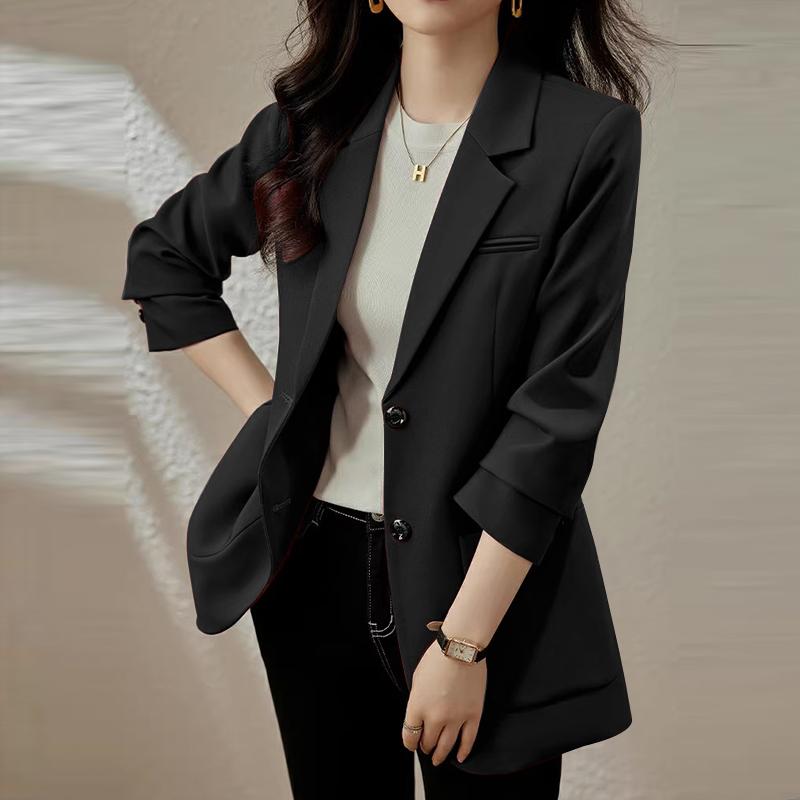 ZANZEA Women Fashion Suit Collar 3/4 Sleeves Solid Color Blazer