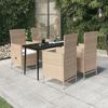 VidaXL Garden Dining Set with Cushions 5 Pcs Beige, 58.68 Kg