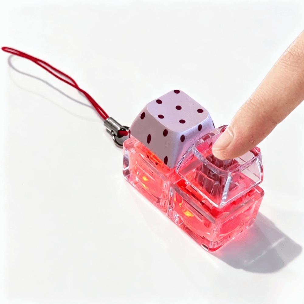 Push Button Keycap Fidget Keychain Light Up Finger Button Press Toy Keychain Kids