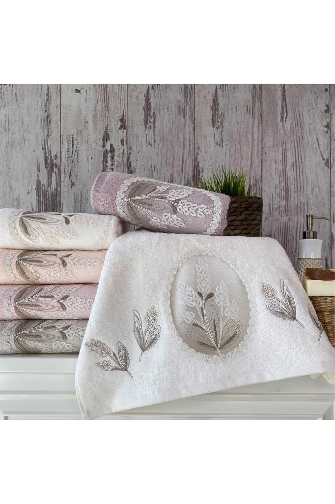 Elina Lacy 6 Pcs In Set Bamboo Hand and Face Towel 50x90 Cm
