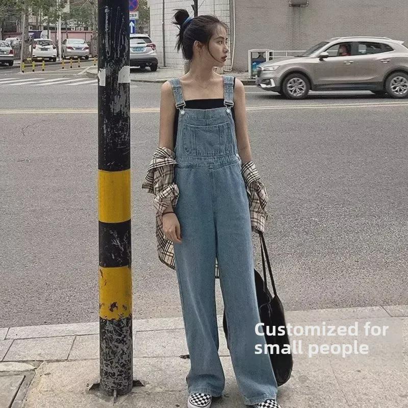 Women's Retro Wide-Leg Denim Overalls - New for Autumn 2024
