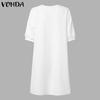 VONDA Женские летние кружевные платья с круглым вырезом и короткими рукавами