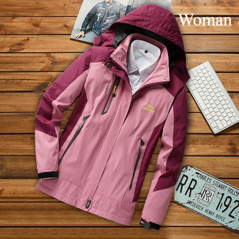 Уличная куртка-хардшелл для пар Однослойная спортивная одежда для мужчин и женщин Тонкая ветрозащитная и водонепроницаемая Демисезонная длинная куртка