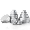 5ml-250ml Cosmetic Aluminum Cans Aluminum Boxes Silver Aluminum Tins Cans Screw Top Round Candle Spice Tins Cans Lid Containers