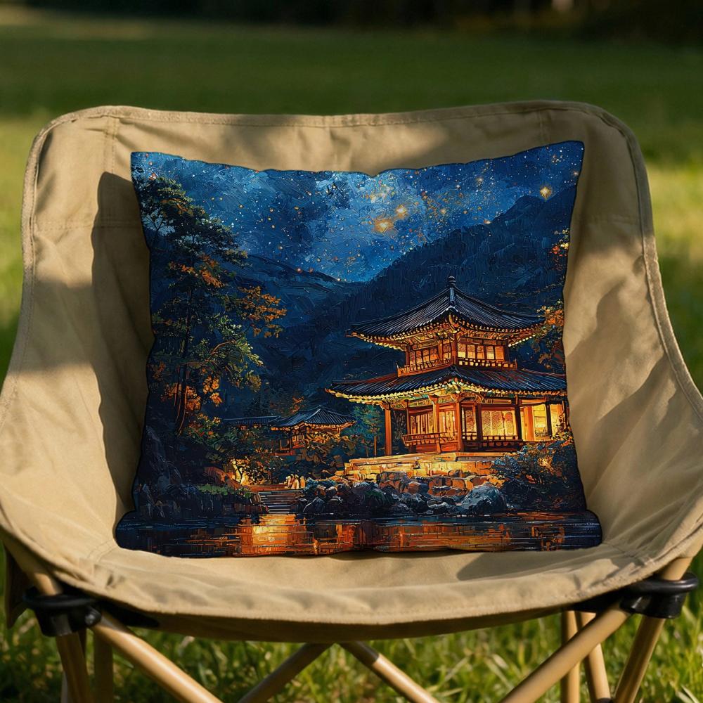 Korea Foguo Temple Cushion Cover Soft Reversible Durable Pillow Cover MultiScene Use for Home Car Daily Comfort