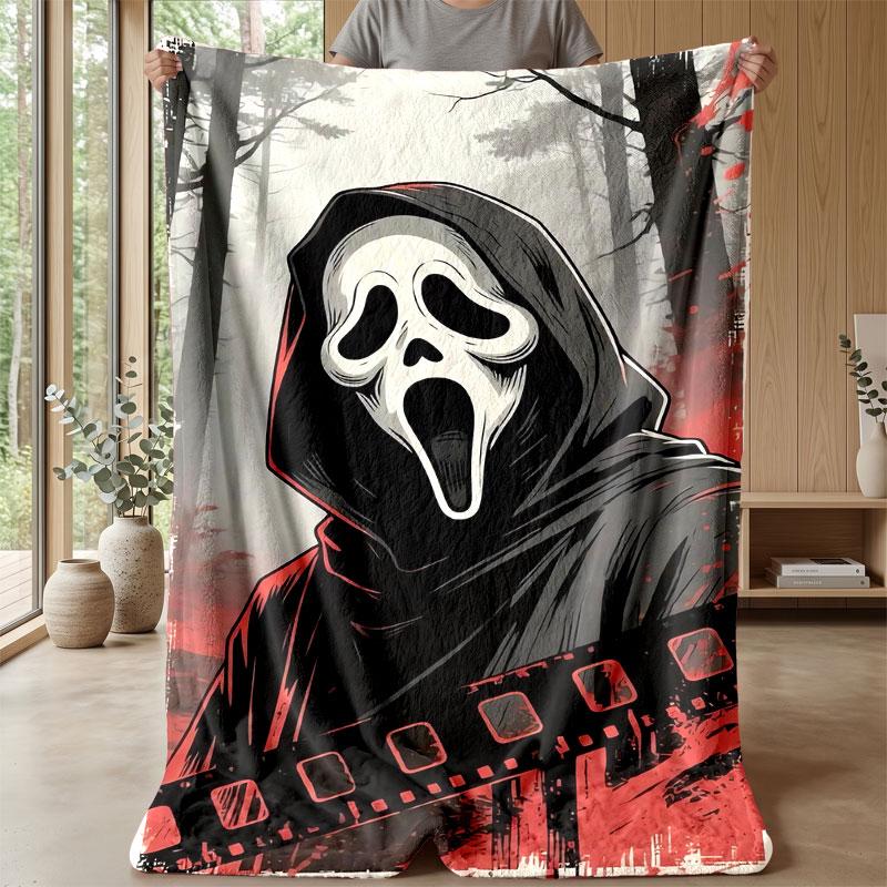 Soft Flannel Blanket Lightweight Cozy Bedroom Living Room CoverScream Ghostface