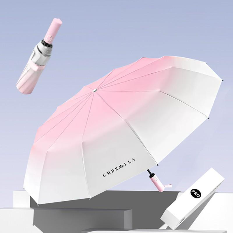 20 Bone Automatic Gradient Color Umbrella for Men Women Large 3 Fold Windproof,Waterproof Sunshade Sun UV Protection Umbrellas