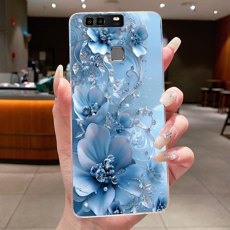 For Huawei P9 EVA-L29 L09 Case Huawei P9 Plus VIE-L29 L09 Cover Clear Luxury Fashion Butterfly Flowers Soft Silicone Phone Case