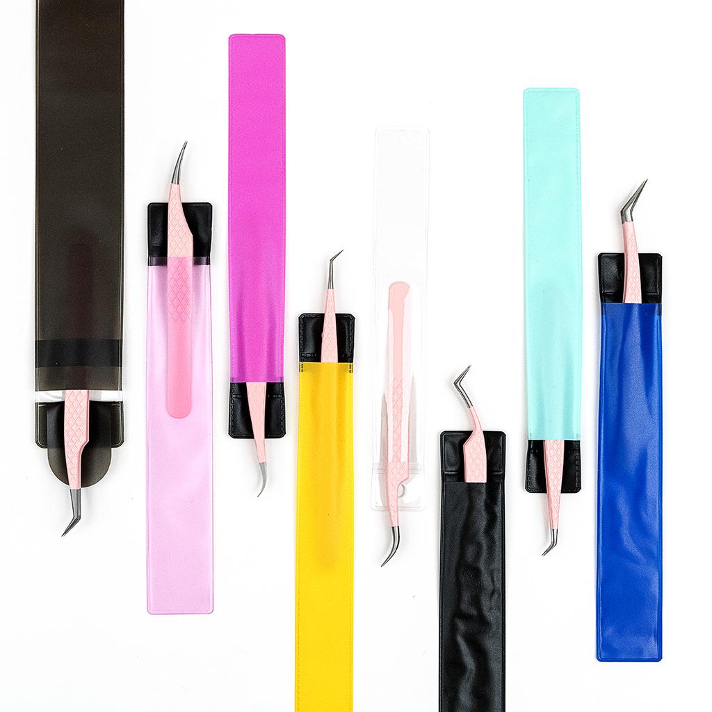 Custom Logo Pink Fiber Tip Lash Tweezers Volume Lash Tweezers Lash Tech 90 Degree Tweezers for Eyelash Extension(NO BOX)