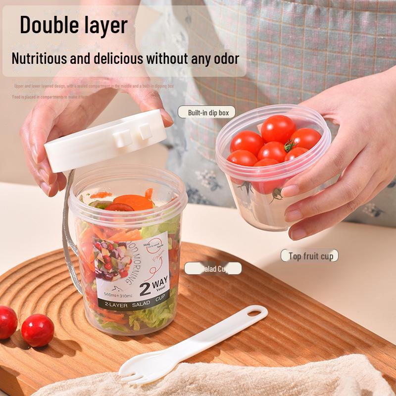 Переносная банка Mason Jar для завтрака, салата, йогурта, фруктов, овощей, вилки и крышки