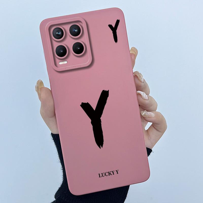 For Realme 8 8Pro Case Lucky Initial Letter Silicone Soft Matte Phone Cover for Realme8 8 Pro 4G RMX3081 RMX3085 Bumper Casing