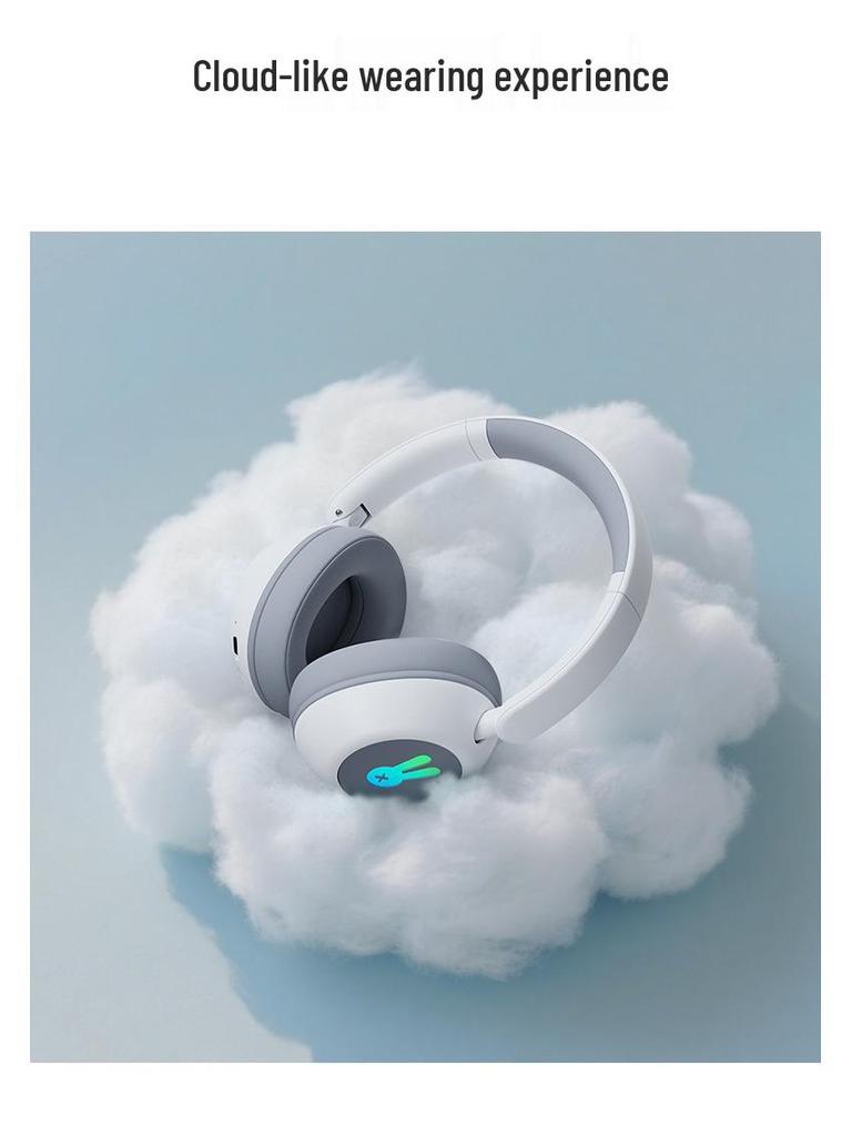 Детские беспроводные Bluetooth-наушники с оголовьем, защитой слуха и светящимися амбушюрами для длительного времени работы от аккумулятора