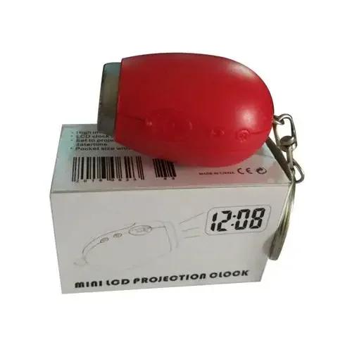 Mini Digital Projection Clock Portable LED Wall Ceiling Time Projection Watch Magic Night Light Electronic Clock Key Chain Decor