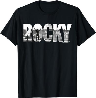 Рокки Блэк Футболка Классического Кроя, Хлопок, Круглый Вырез, Графическая Футболка для Взрослых