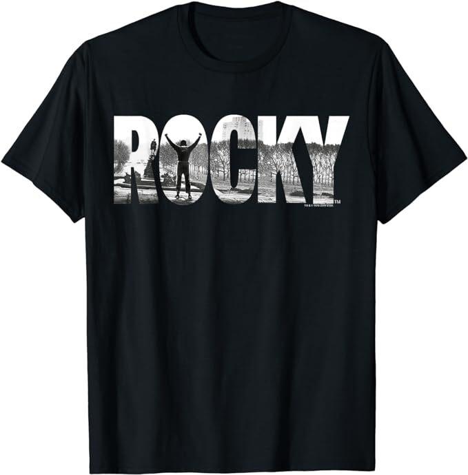 Черная футболка Rocky Classic Fit Мужская Женская Футболки Топ, Хлопок, Круглый вырез, Взрослая футболка с принтом